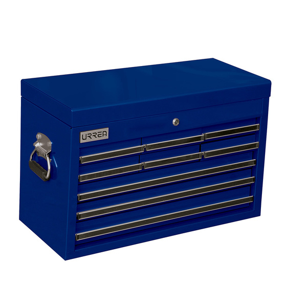 Urrea Top Chest/Cabinet, 9 Drawer, Blue, Steel, 27 in W x 17 in D x 12 in H X27S9A